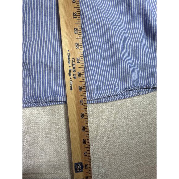 Talbots Women XL Blue White Striped A-Line Midi Linen Blend Summer Skirt - Picture 6 of 10